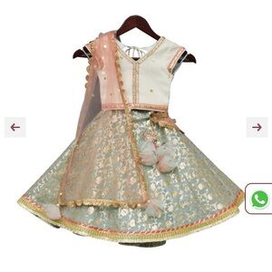 Mirraw Blue and White Lehenga